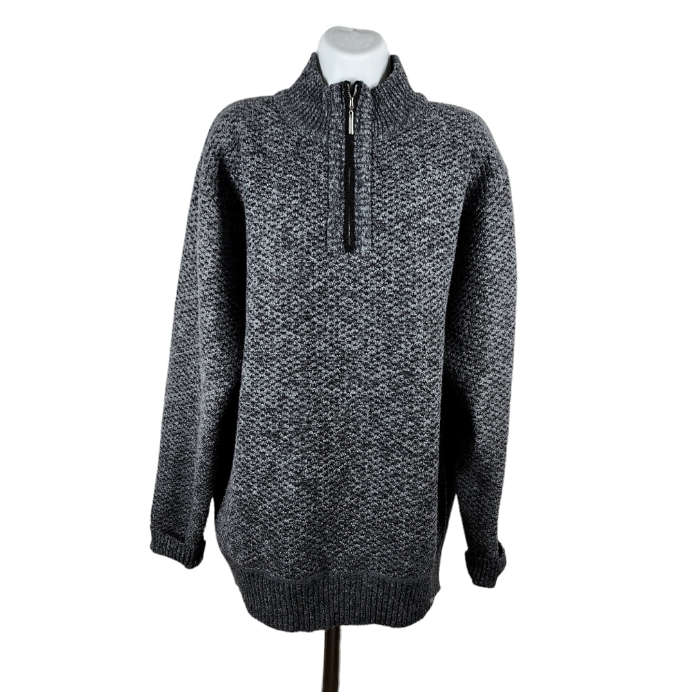 STACY ADAMS QUARTER ZIP FLEECE LINED SWEATER